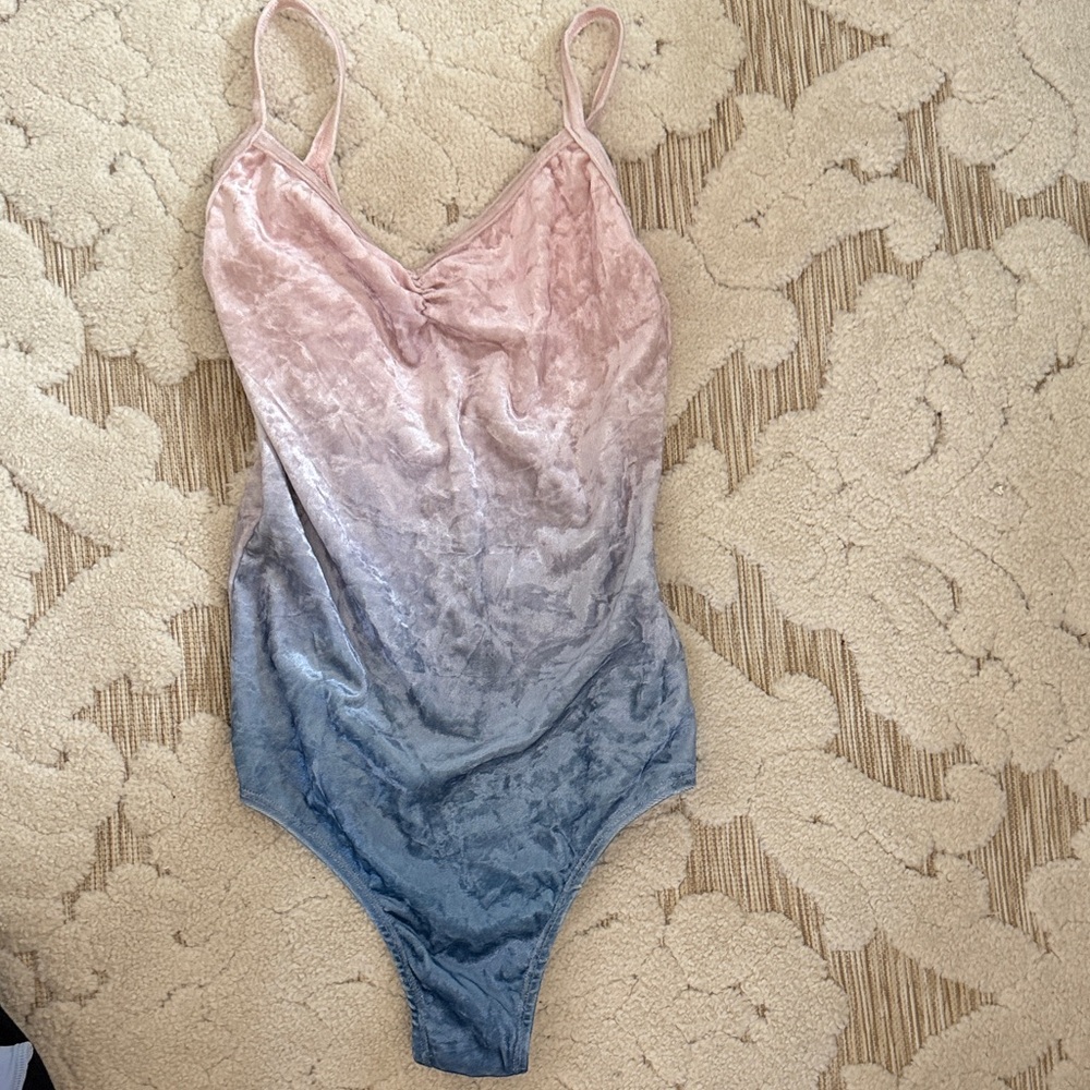Sansha crushed velvet pink and blue leotard- worn once
